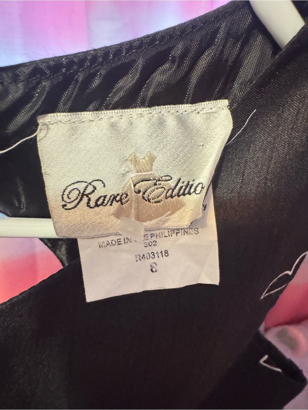 Rare Editions Black Paris Skyline Dress with Pink Sash - Picture 4 of 8